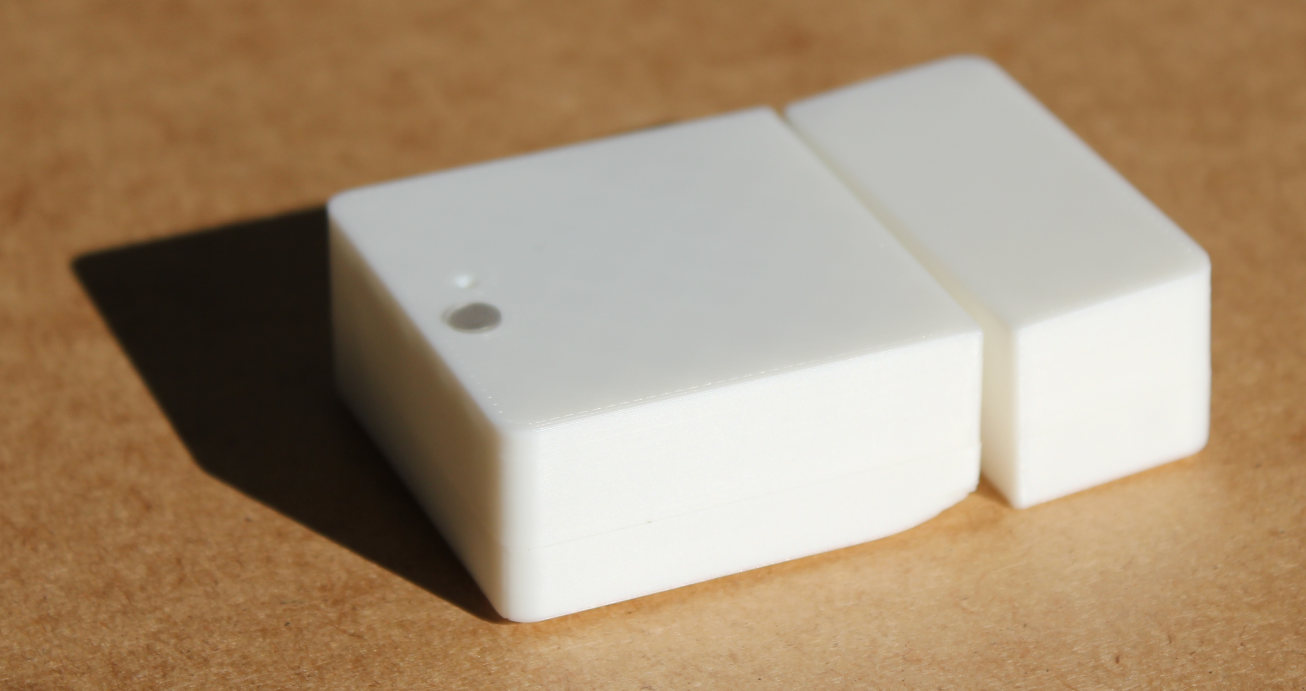 3D-printed door sensor enclosure with magnet block