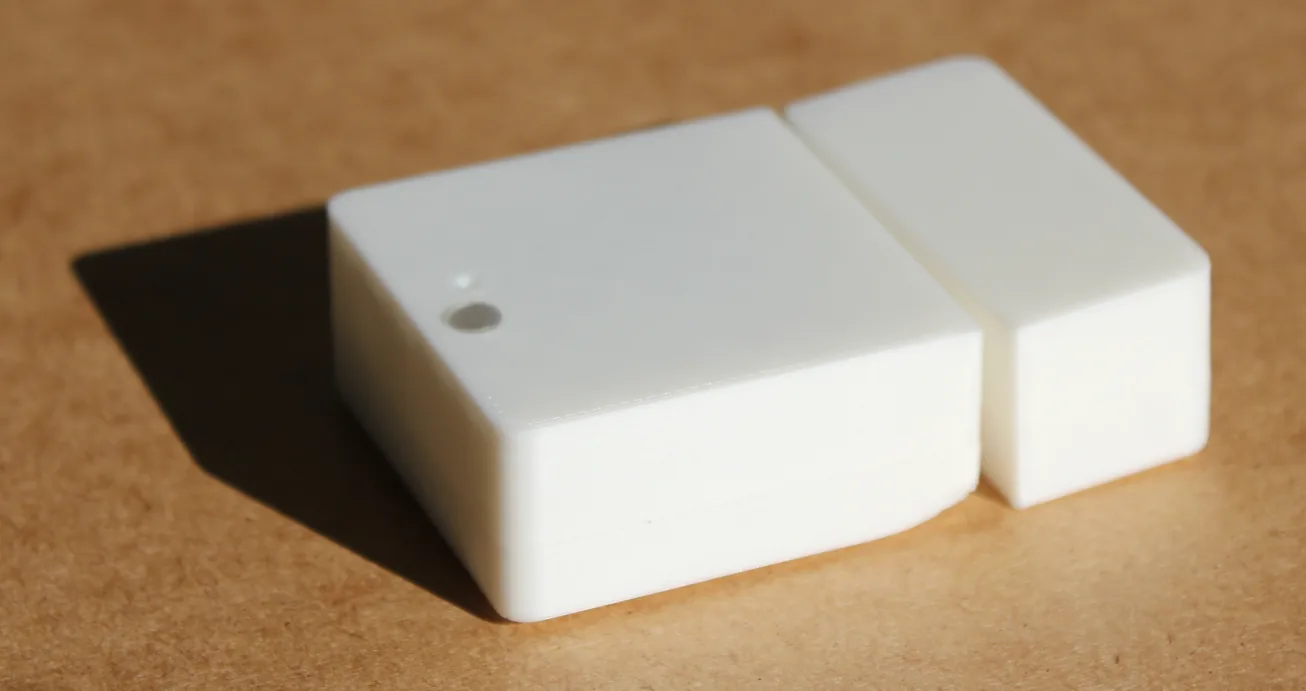 3D-printed door sensor enclosure with magnet block
