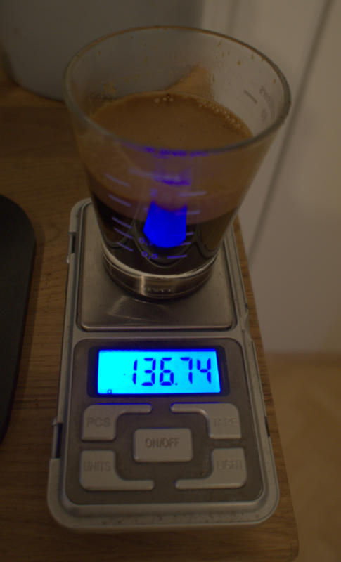 Cup and brew weight